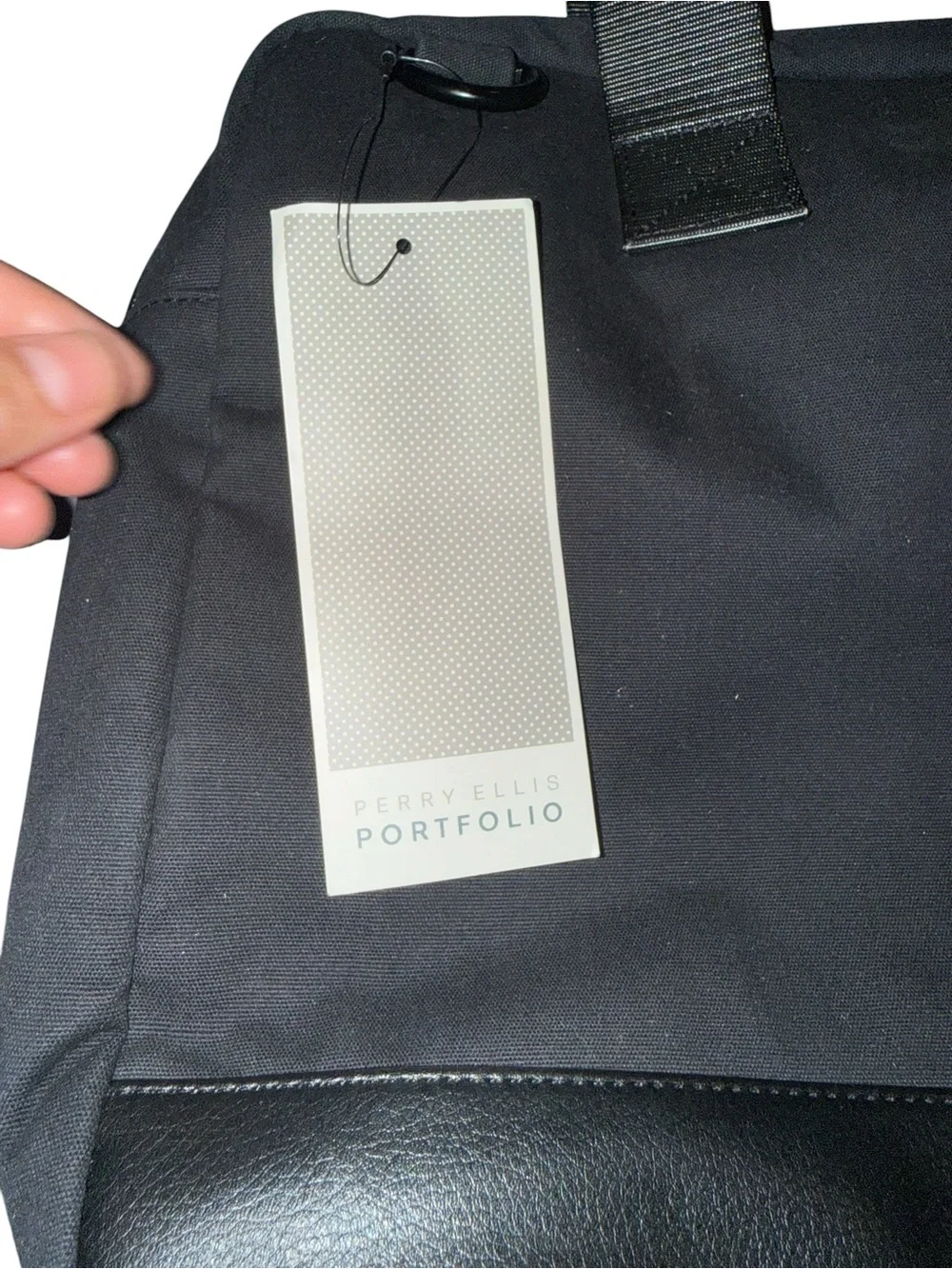 NWT Perry Ellis Portfolio Black Travel Briefcase Tote Bag - New With Tags